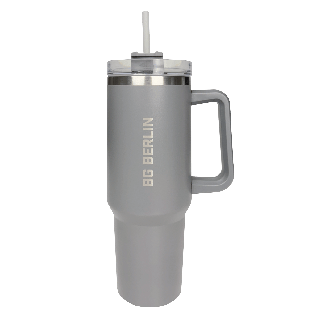 BG Berlin Thermomug Light Grey front transparent