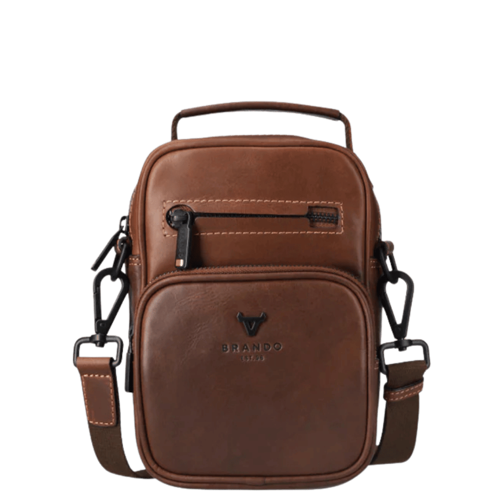 Brando James 3353 Leather crossbody brown front png