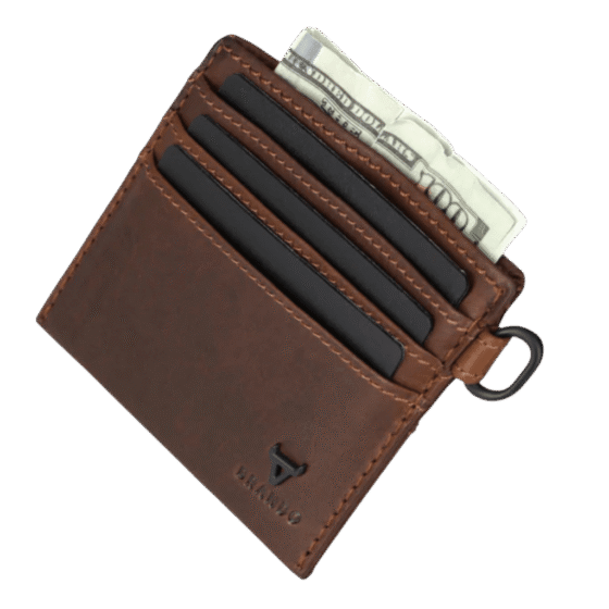Brando James 3353 Leather slim card allet brown interior png