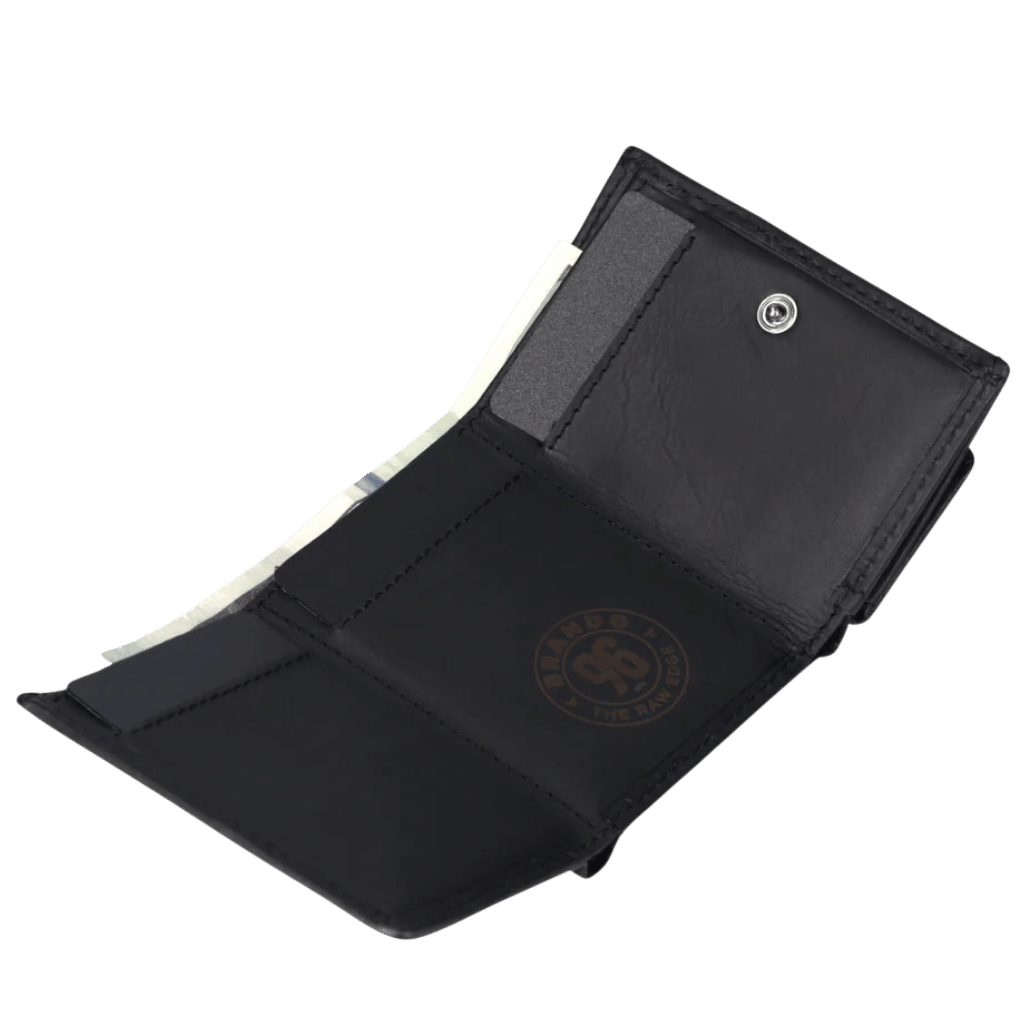Brando James Leather TRifold Wallet 6667 black interior1 png