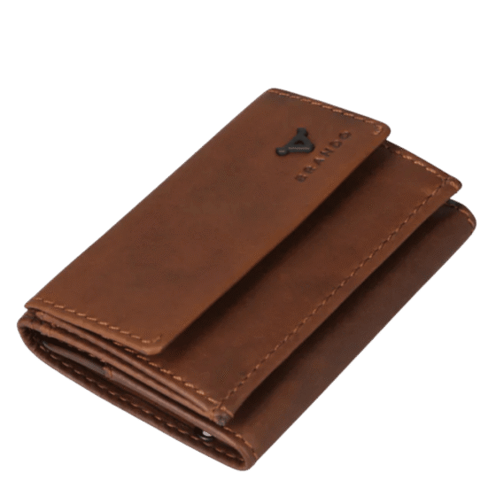 Brando James Leather TRifold Wallet 6667 brown layflat png