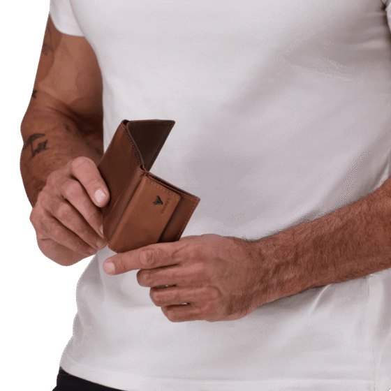 Brando James Leather TRifold Wallet 6667 brown lifestyle png
