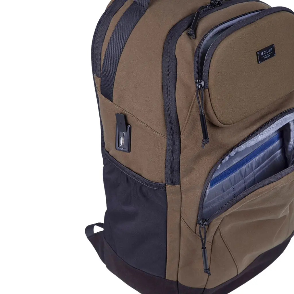 Cellini Explorer Pro Laptop Backpack Front Pouch 49951 Olive Front Pocket