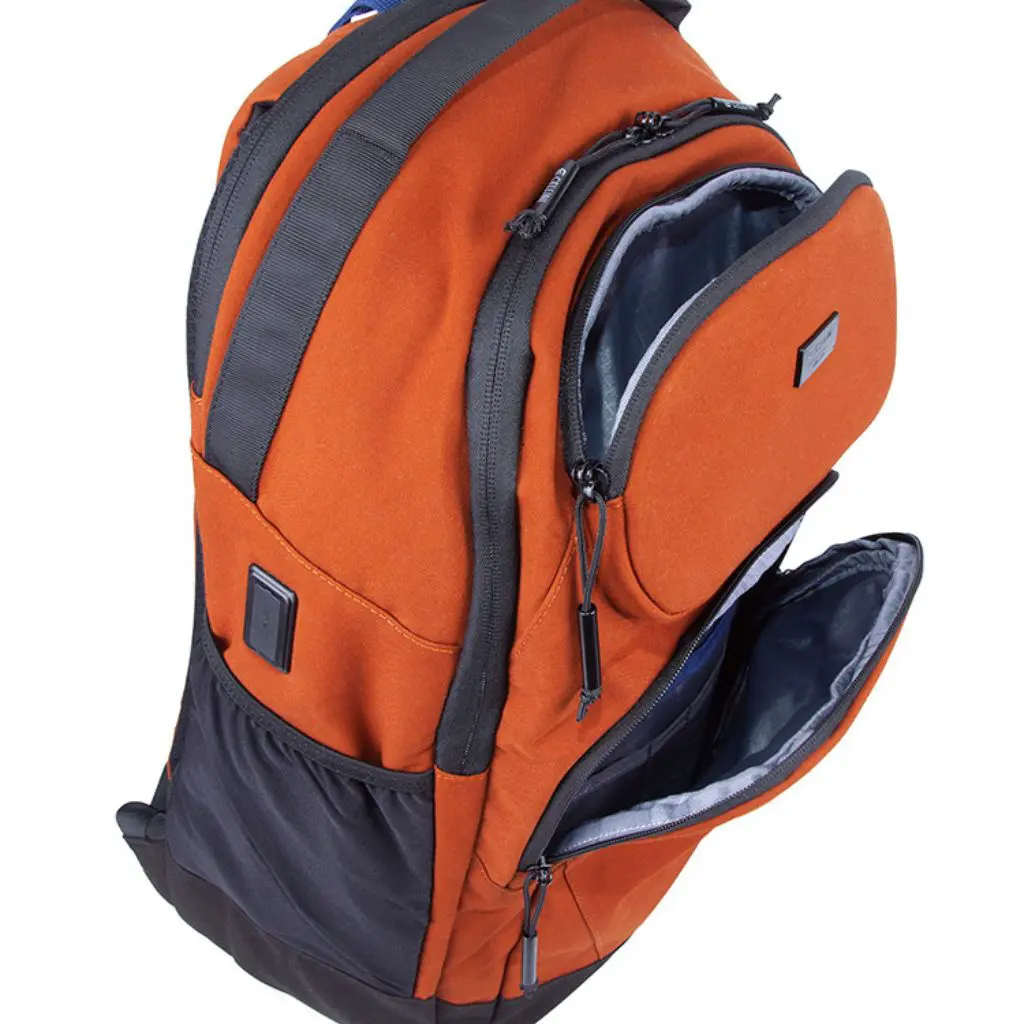 Cellini Explorer Pro Laptop Backpack Front Pouch 49951 Rust Front Pockets