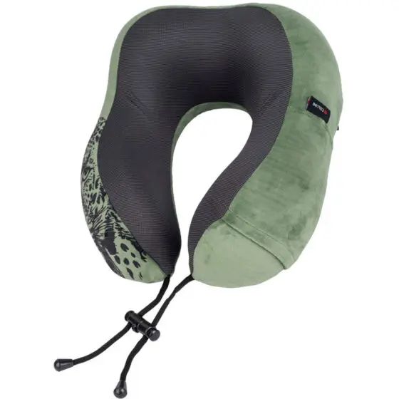 Cellini Safari Leopard IB33074 Neck Pillow with pouch green side pouch jpg
