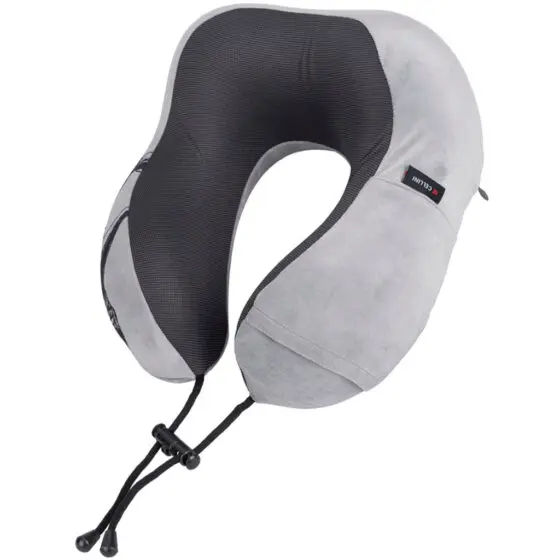 Cellini Safari Rhino IB33074 Neck Pillow with pouch grey side pouch jpg