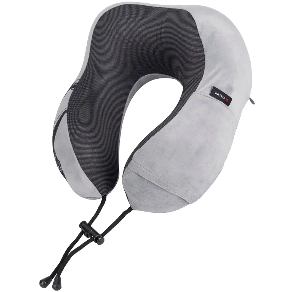Cellini Safari Rhino IB33074 Neck Pillow with pouch grey side pouch jpg