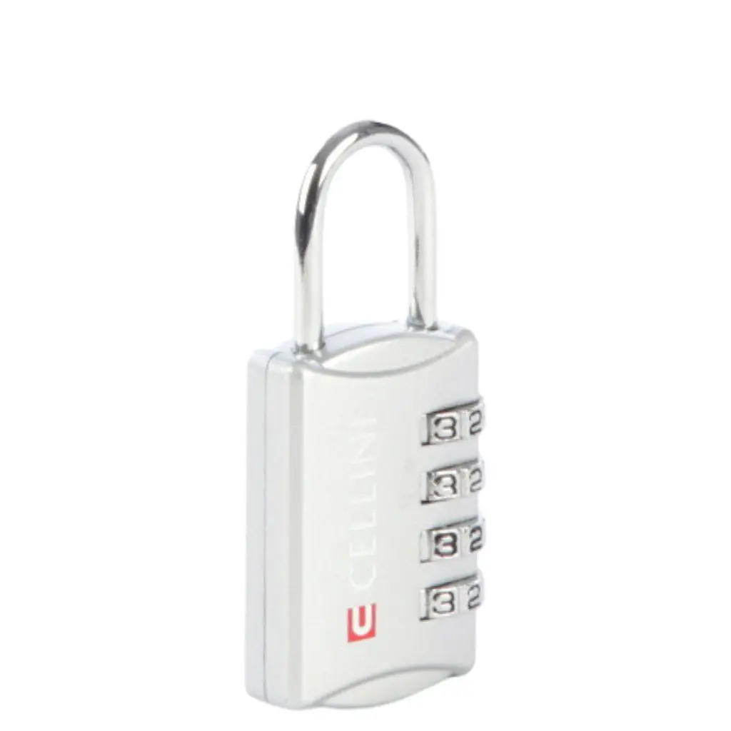 Cellini Travel Essentials 4 Dial Tsa Combination Lock 33104 Silver Grey Front3qrtr