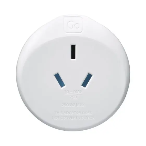 Design Go Travel Adaptor Aus.china Sa 563 White Front