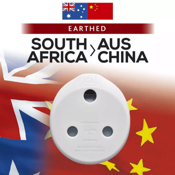 DEsign Go Travel adaptor SA AUS 584 package
