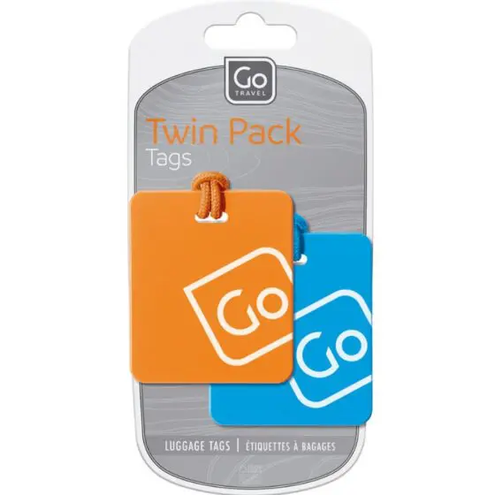 DEsign Go Twin Pack luggage Tags Orange Blue ST152 101 package jpg