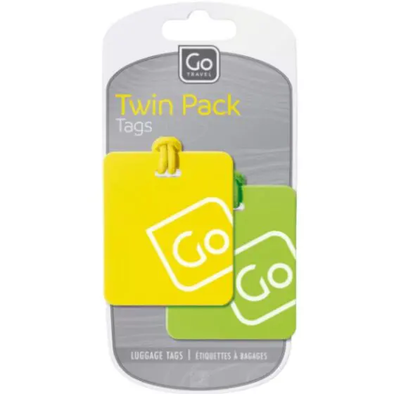 DEsign Go Twin Pack luggage Tags yellow green ST152 102 package jpg