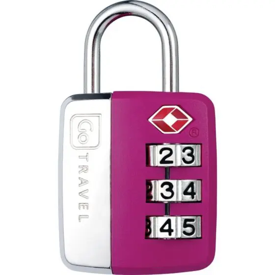Design Go Sentry Big Wheel Combination TSA Lock 345 Purple front jpg