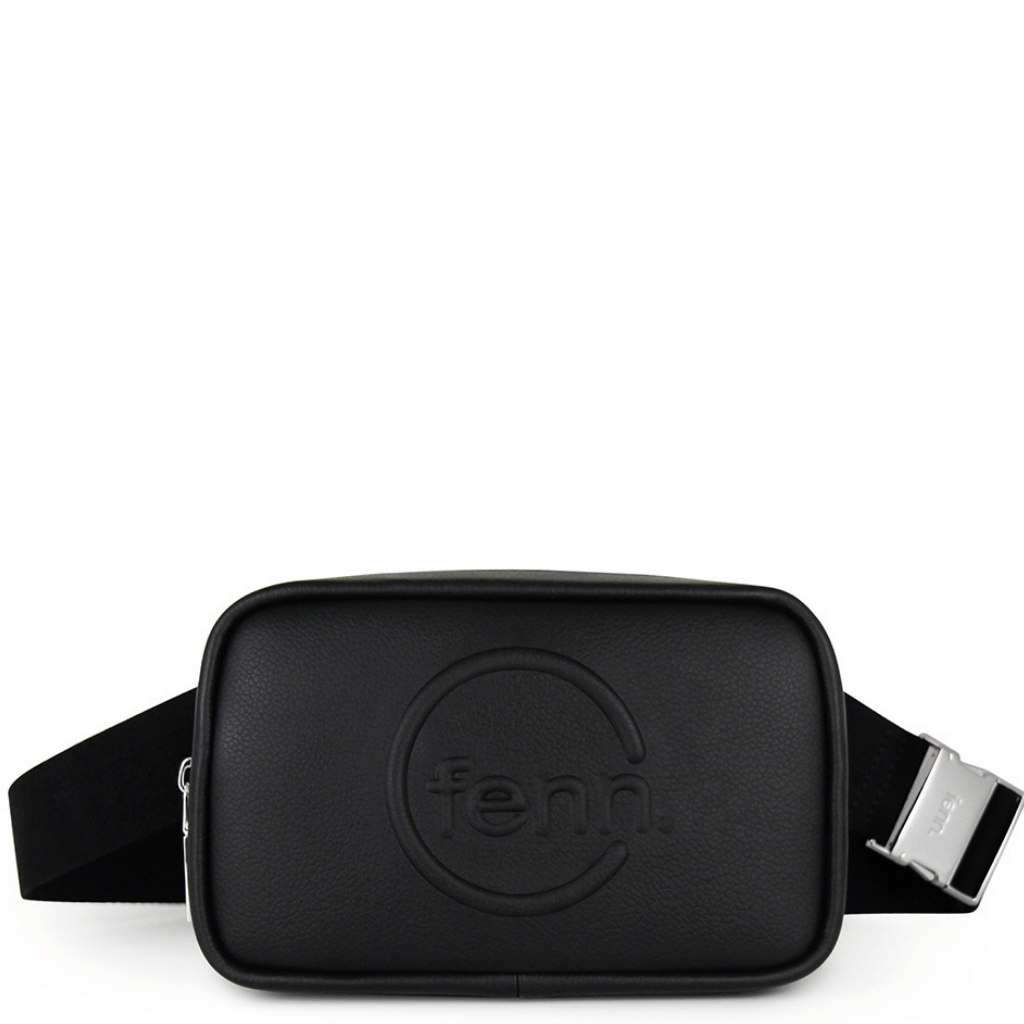 Fenn Collection Camera Pouch Sling 022 Black Silver hardware front png