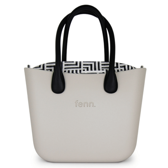 Fenn Original 1439 Mushroom grey black round handles geo print inner front png
