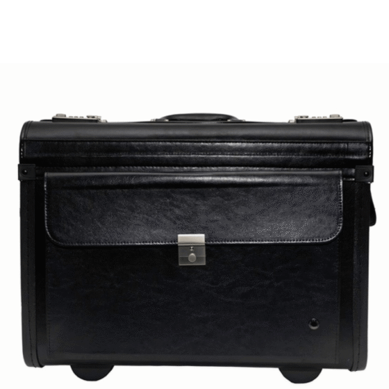 Gino de Vinci LM2179 Leather Pilot Case Black front png