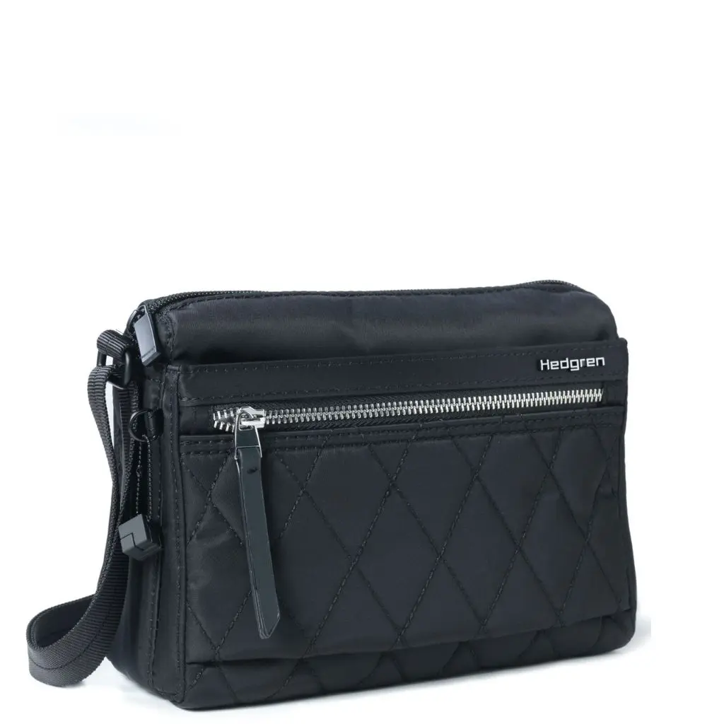Hedgren Inner City 176 Quilt Black Handbag Front3qrtr