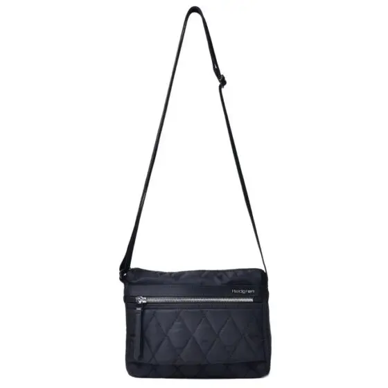 Hedgren Inner City 176 Quilt Black Handbag Front Handle Up