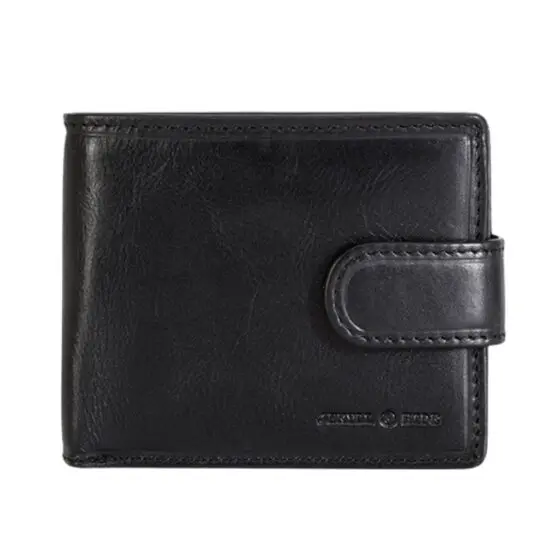 Jekyll Hide Oxford Leather Wallet 2790 Billfold Black front jpg