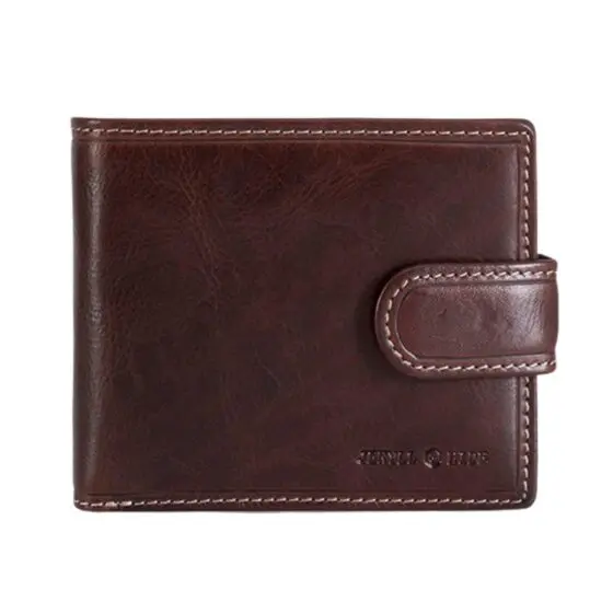 Jekyll Hide Oxford Leather Wallet 2790 Billfold Brown front jpg