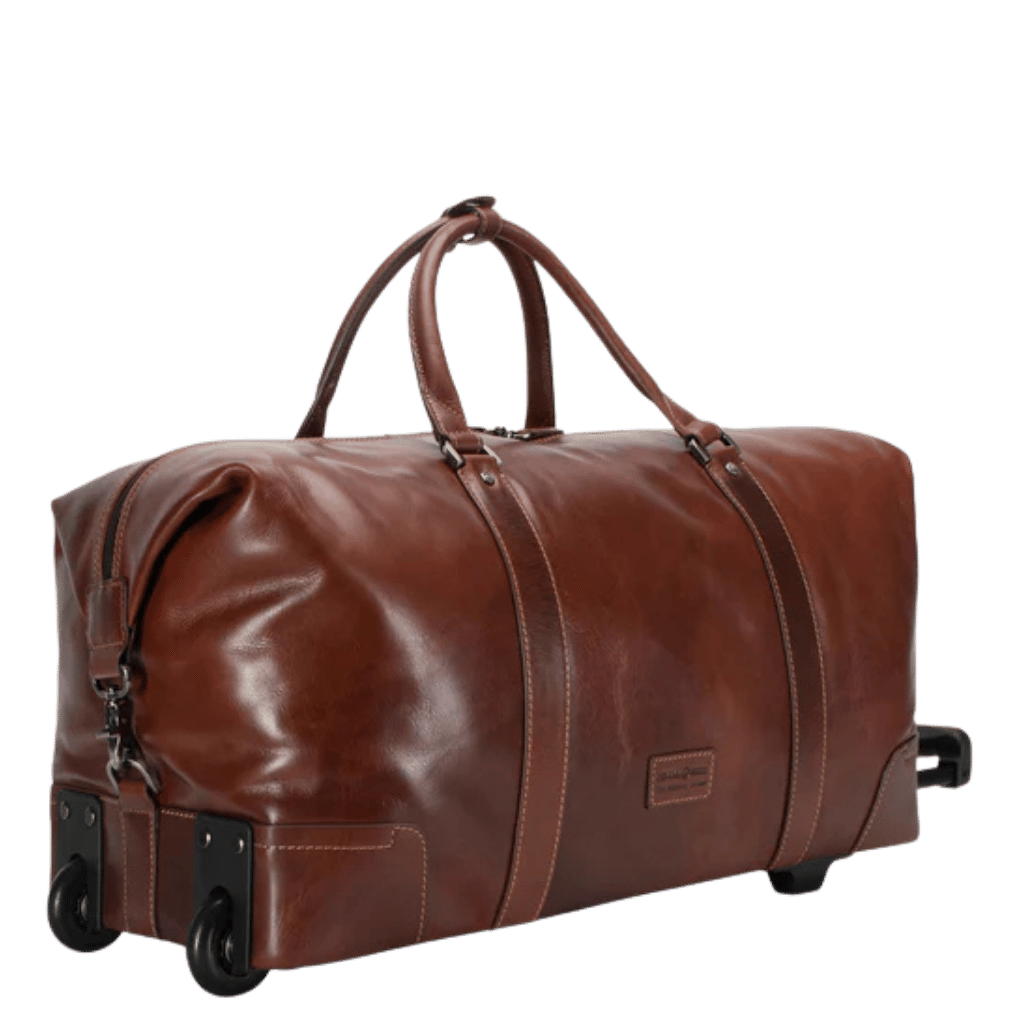 Jekyll and Hide 3690 Oxford Leather trolley duffle mocha brown rear3qrtr png