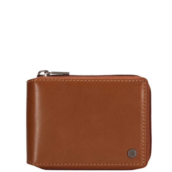 Jekyll and Hide 4295 Norwegian Zip around wallet tan front primary