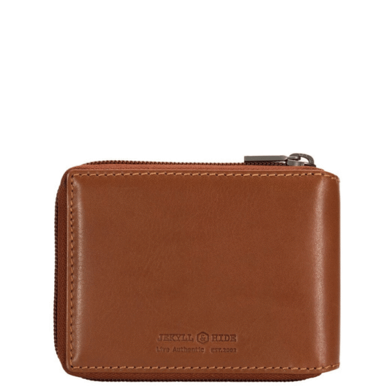Jekyll and Hide 4295 Norwegian Zip around wallet tan rear png