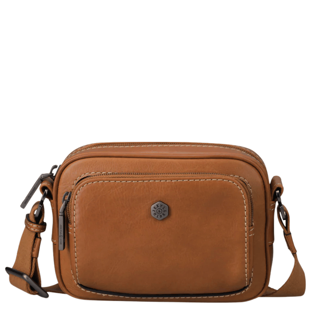 Jekyll and Hide Leather East West rossbody Colt tan front png