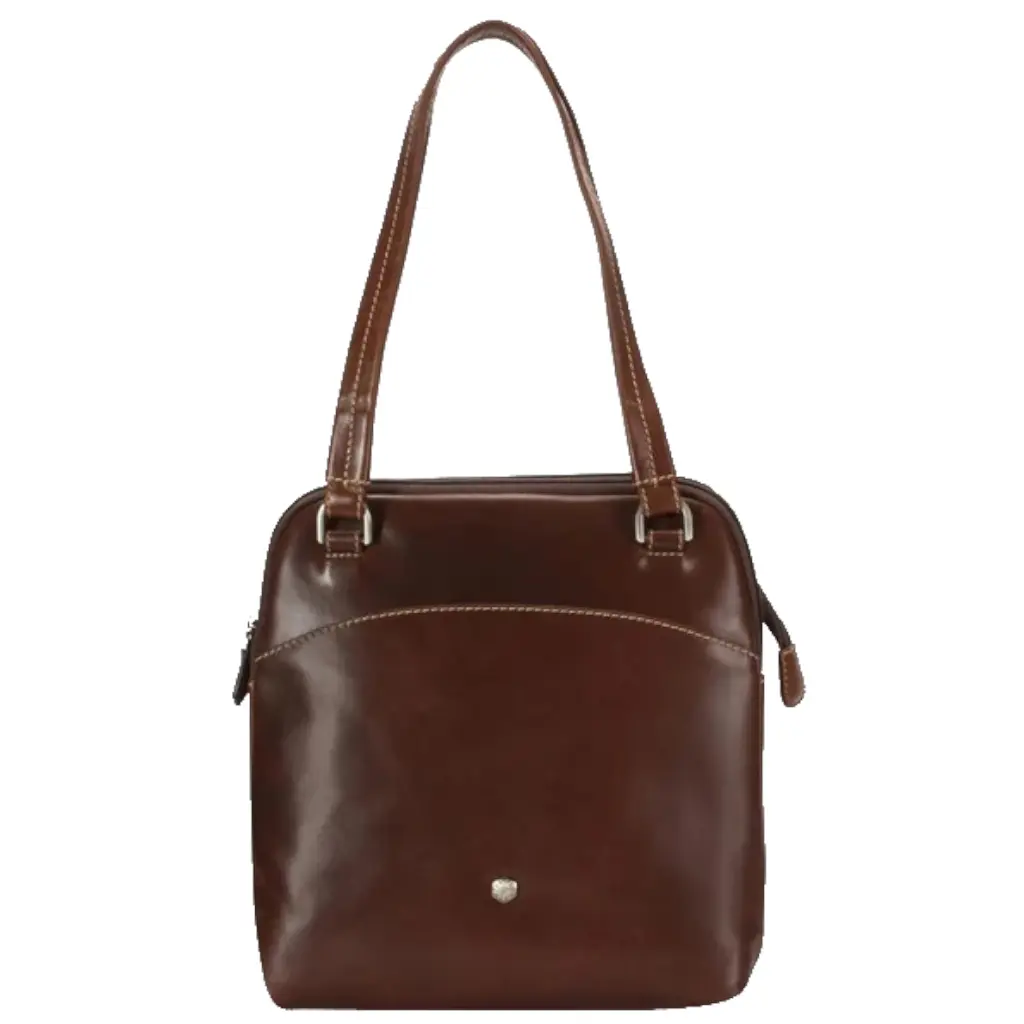 Jekyll and Hide Oxford leather compact ladies handbag 1107 mocha brown front jpg