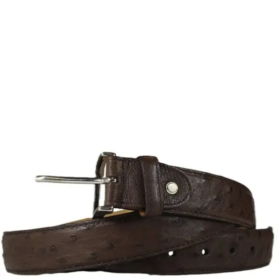 Nico 35mm Ostrich leather belt 131537 nicotine 1 jpg