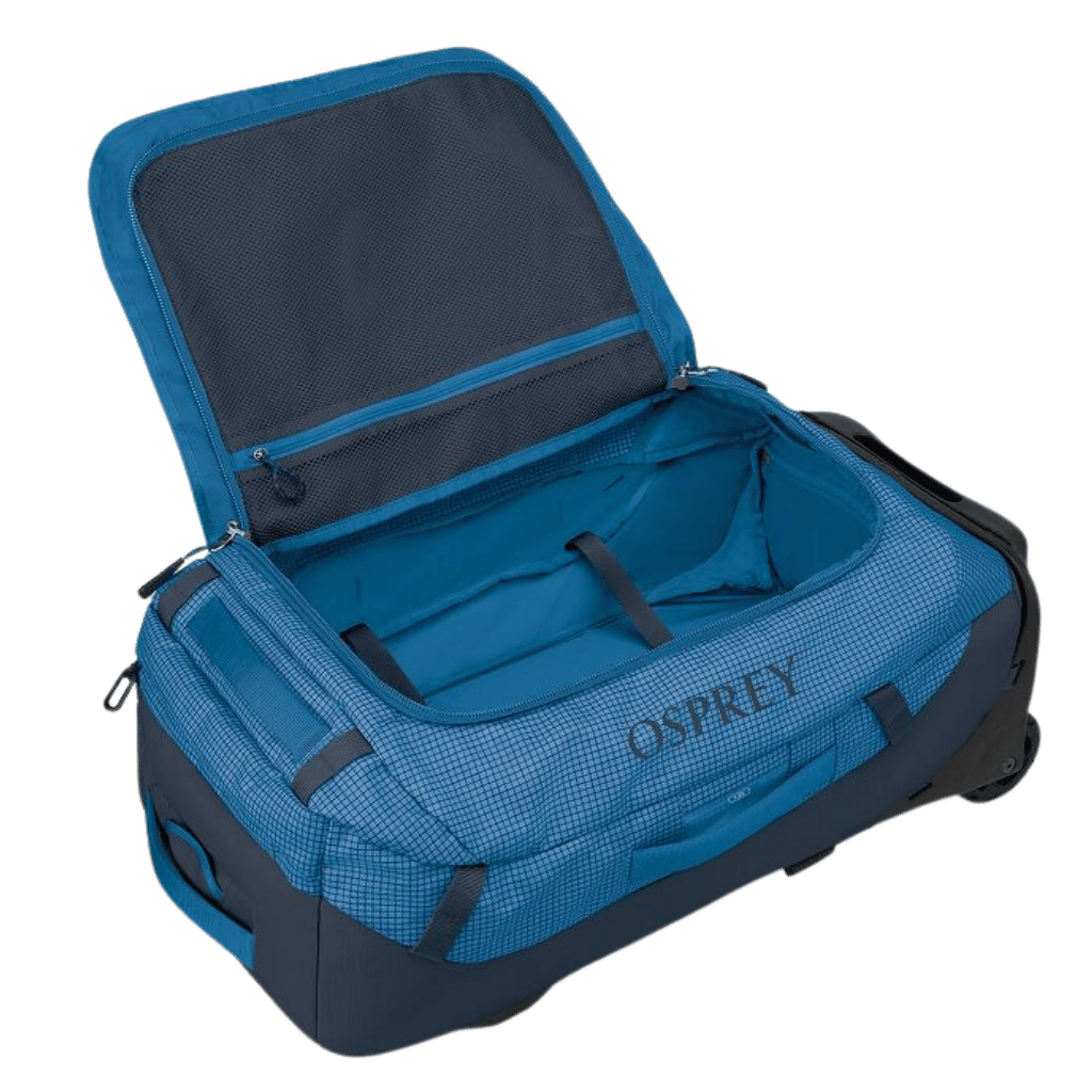 Osprey New Rolling Transporter 60L blue interior featured image