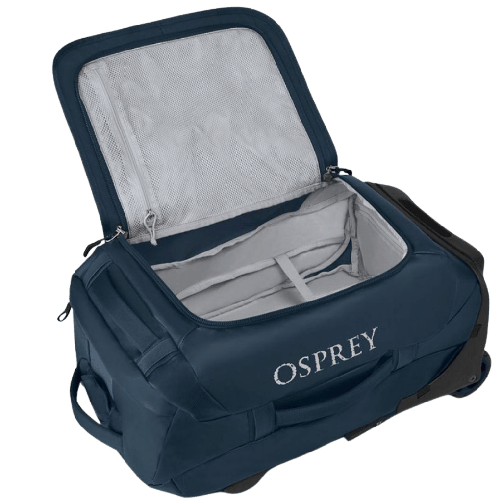 Osprey Rolling Transporter 40L Carry on duffle venturi blue lifestyle