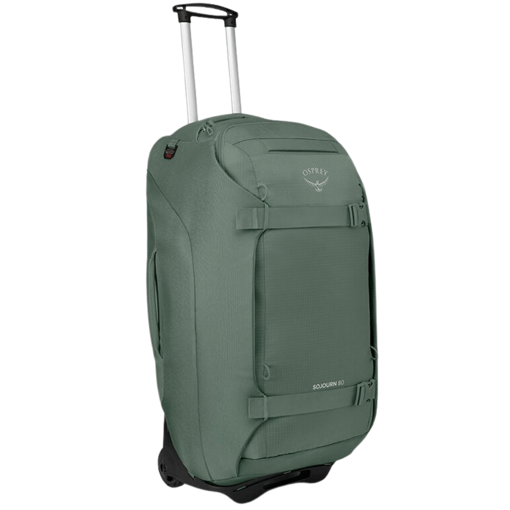 Osprey Sojourn Travel Pack Duffle on wheels 80L Green front3qrtr png