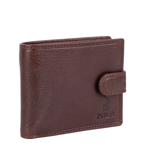 Polo Chobe Billfold with flap PO59907 brown front3qrtr png