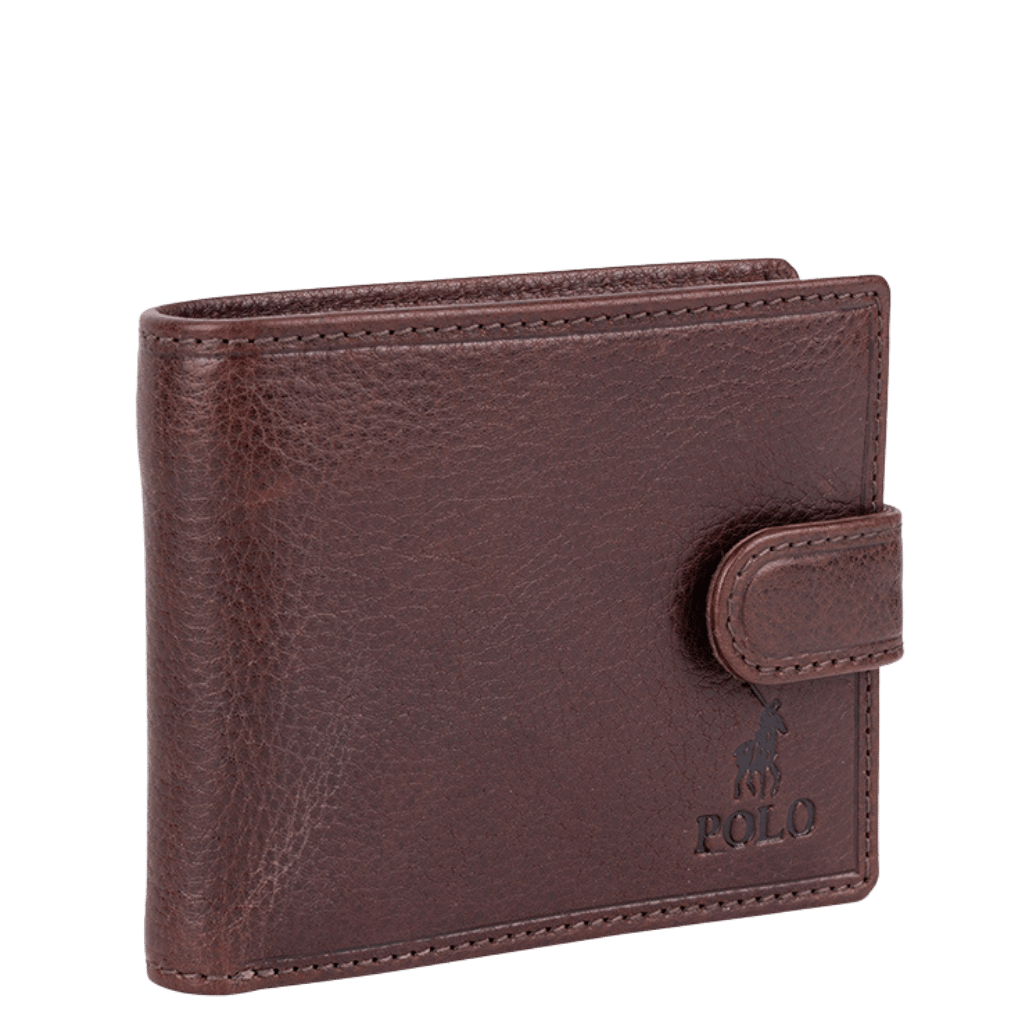 Polo Chobe Billfold with flap PO59907 brown front3qrtr png