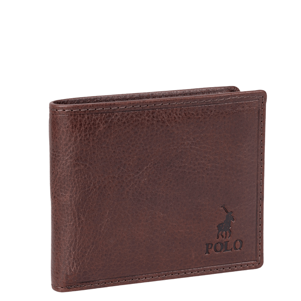 Polo Chobe LEather credit card wallet PO59908 brown front3qrtr png