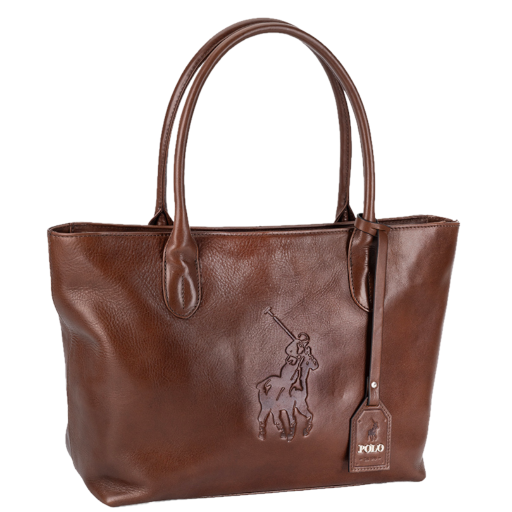 Polo Colorado Leather POL61510 Tote Handbag brown front3qrtr
