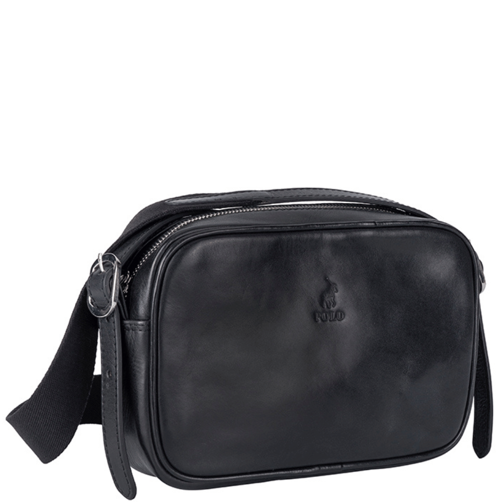 Polo Colorado Leather POL61522 Camera Bag Black front3qrtr png