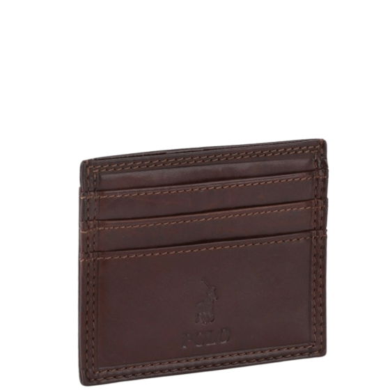Polo Kenya Drivers insert Wallet PO45018 Brown front3qrtr transparent
