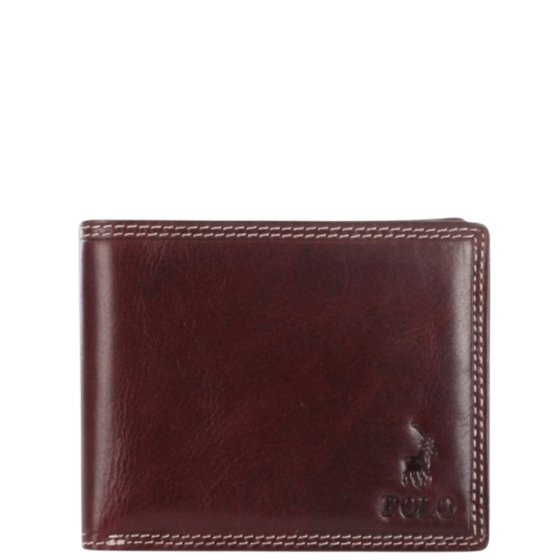Polo Kenya Leather Brown Wallet Drivers License PO45017 Front3qrtr transparent