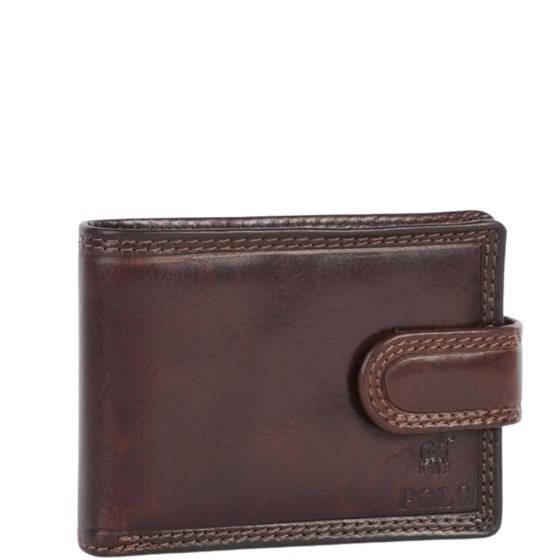Polo Kenya Leather Small Multicard Wallet Brown PO45019 front transparent