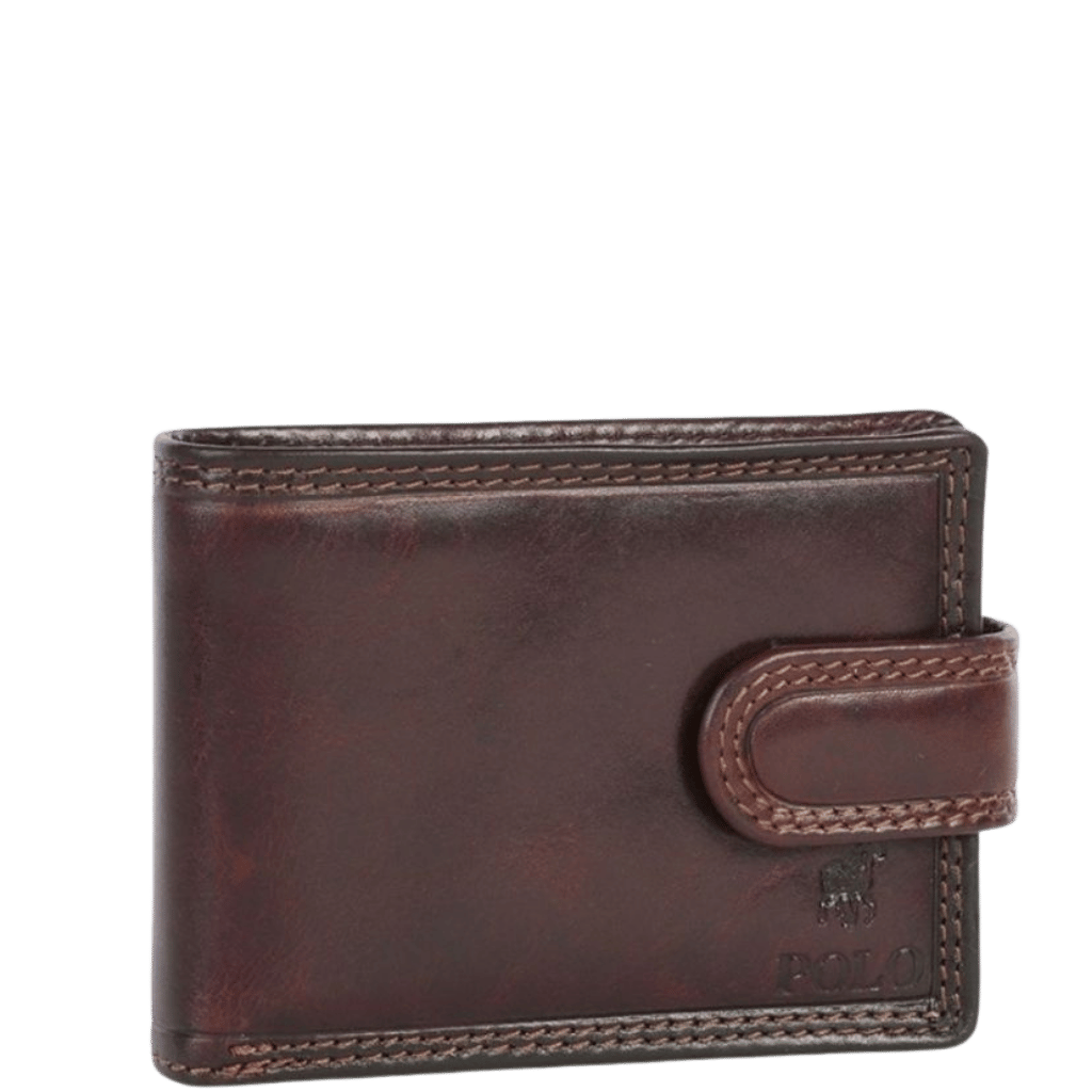 Polo Kenya Leather Small Multicard Wallet Brown PO45019 front transparent