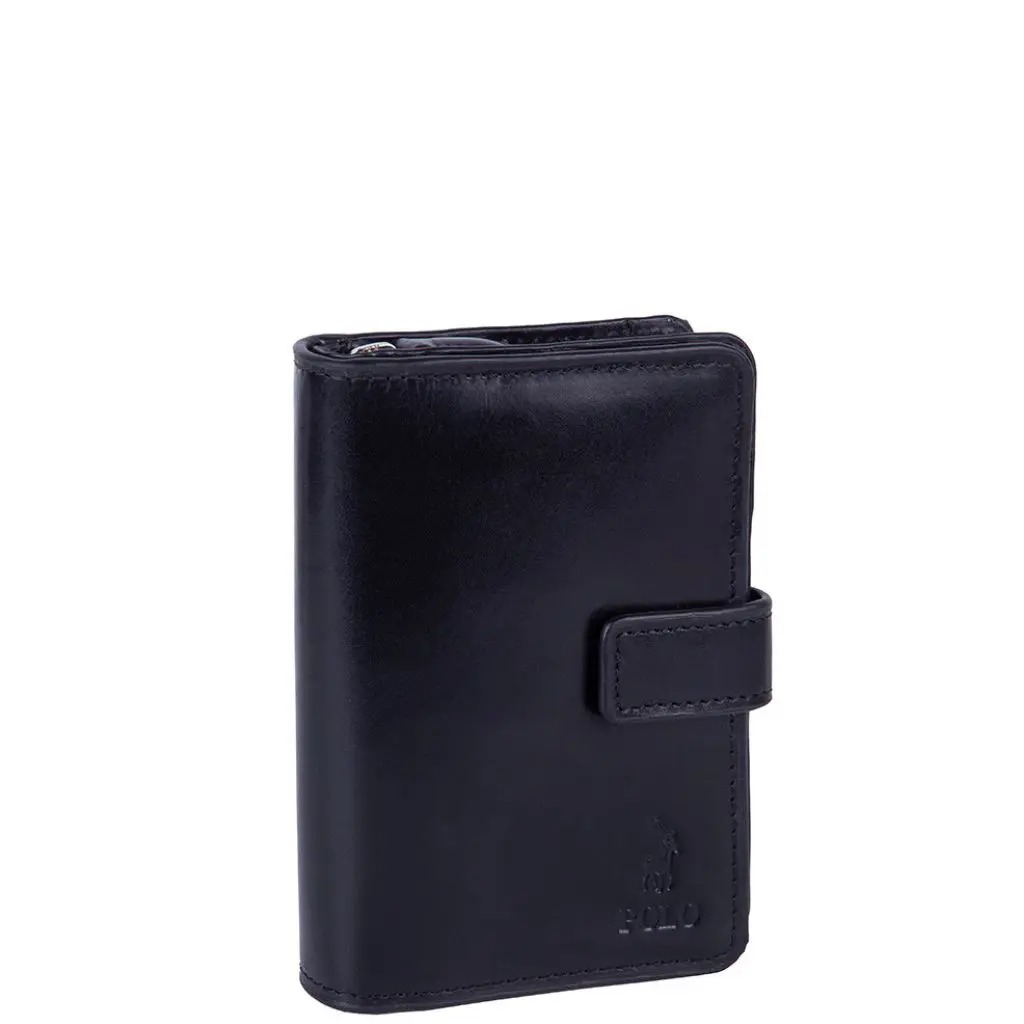 Polo Kenya Medium Tab Purse Leather Po45016 Black Front3qrtr Primary