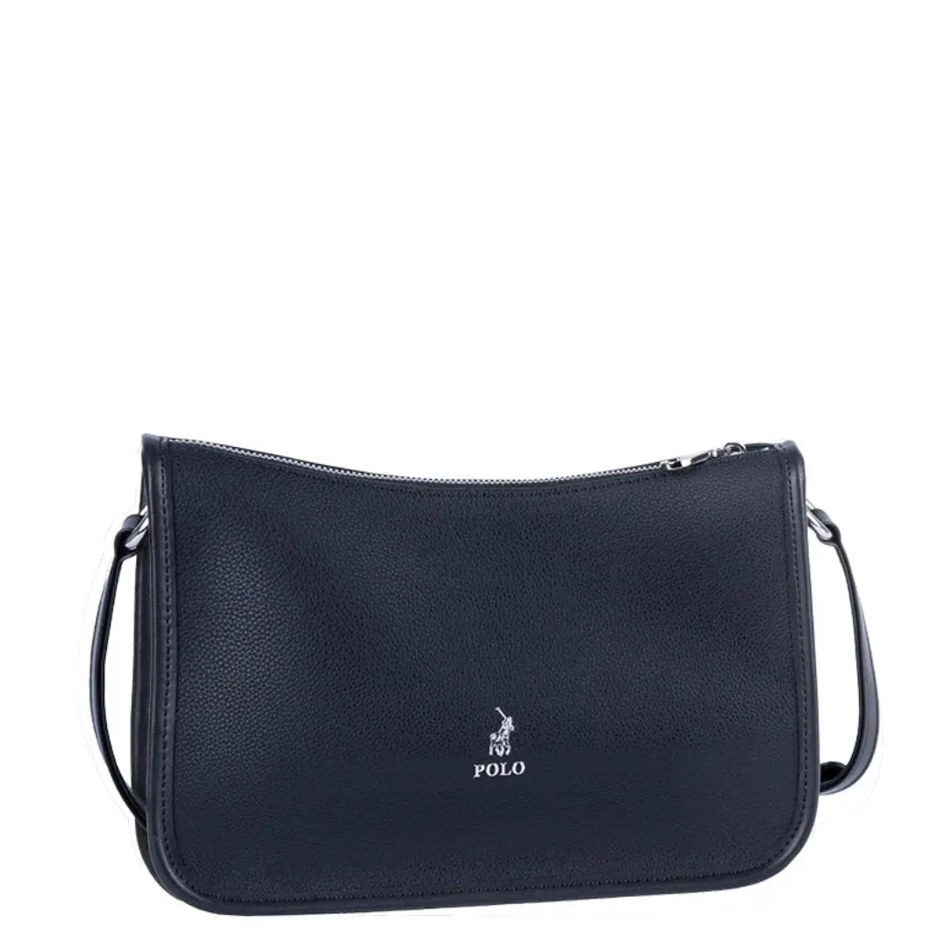 Polo Lyon POS43123 black sling handbag black front3qrtr jpg