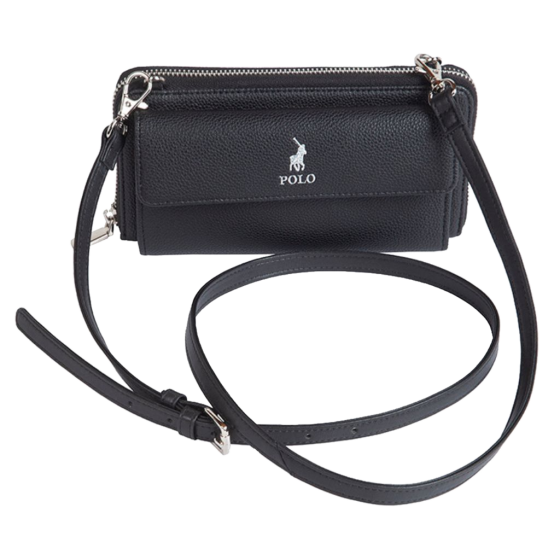 Polo Lyon Phone Sling Handbag POS43161 black front with strap1
