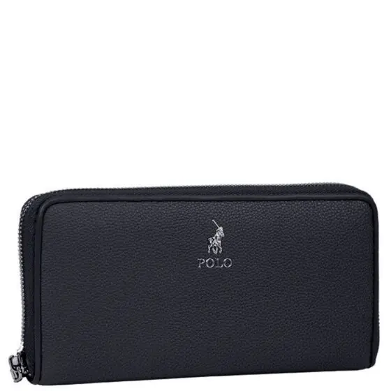 Polo Lyon Zip around Purse Black POS43146 front3qrtr jpg