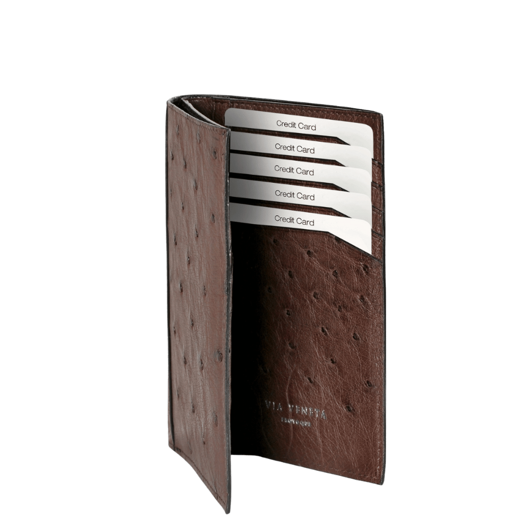 Provoque 7420 Ostrich Coat wallet nicotine front primary png