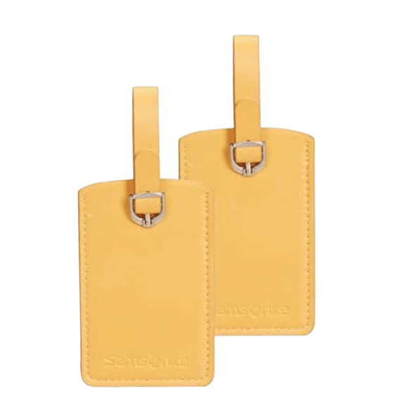 Samonite Global TA sunflower yellow luggage Tags twinset front transp