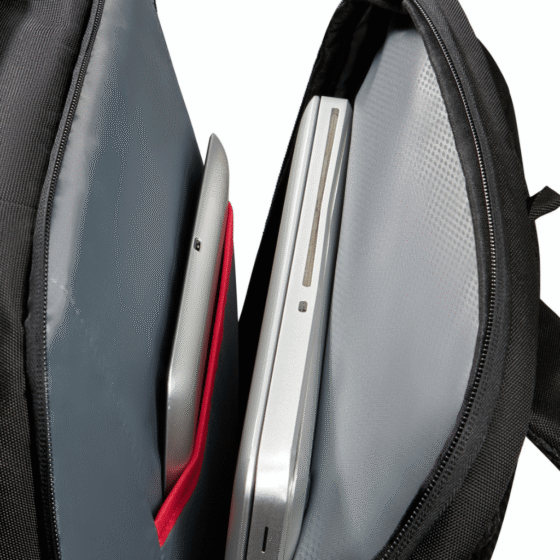 Samosnite Guardit 3 0 Underseat Laptop backpack 15 inch black interior2 png