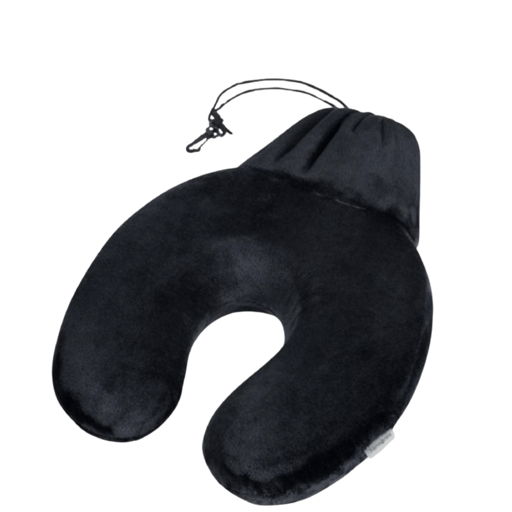 Samsonite Global Ta memory foam pillow and pouch black front3qrtr primary transparent